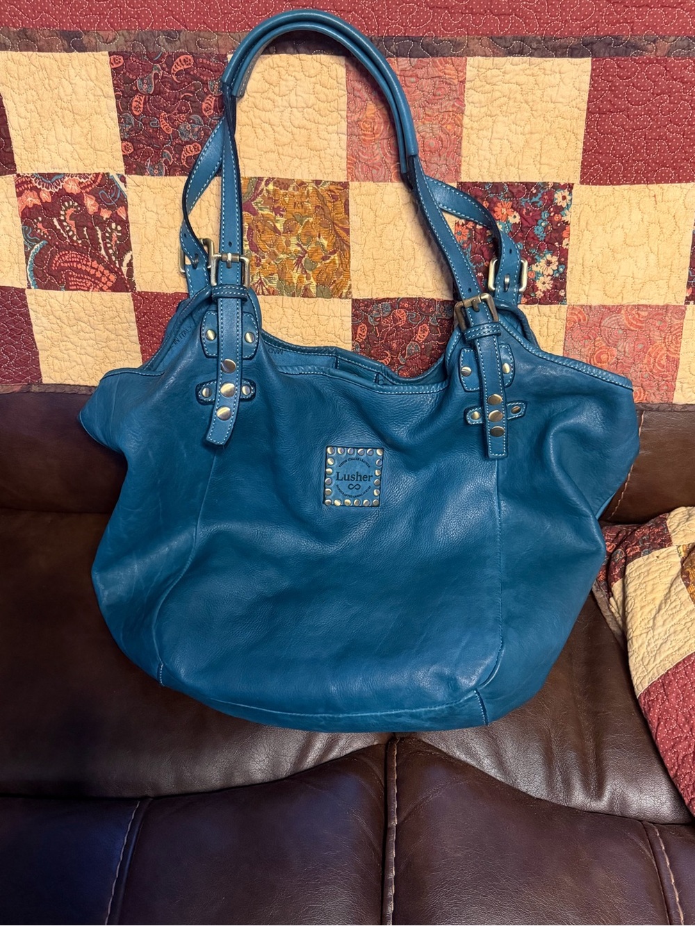 Pre-Loved Lusher Super Slouchy Shoulder Bag *Blue* SUPER SOFT